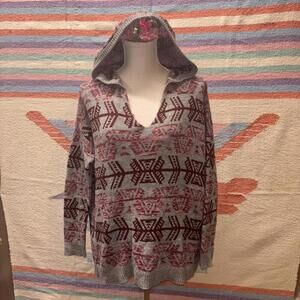 American Eagle Outfitters western print knit hoodie